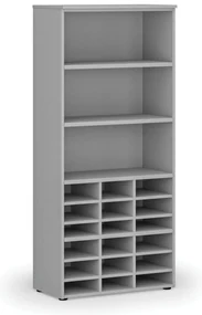Triediaci regál PRIMO GRAY, 800 x 420 x 1781 mm, 18 priehradok, sivý
