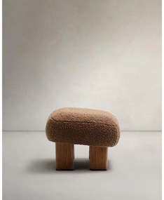 Hnedá podnožka z textílie buklé Nema – Kave Home