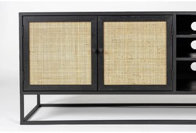 Čierny ratanový TV stolík 38x55 cm Guuji – White Label