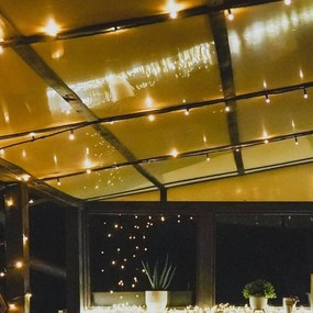 DECOLED Venkovní řetěz SOLAR 5 m, teple bílá, 50 diod