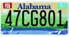 Ceduľa značka Alabama 47CG801