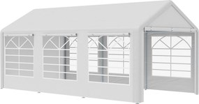 Pavilón Outsunny Party Stan 3x6m Záhradný Altánok s 4 Bočnými Stenami a Oknami Polyester+Kov Biela | Aosom