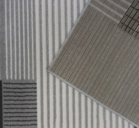 Koberec Lotus 9303 GREY – sivočierny obdĺžnikový koberec Rozmer: 60x90 cm