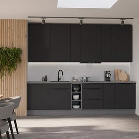 Kuchynská linka Aria BL/ANT 300 cm bez kuchynskej dosky