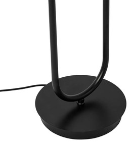 Art Deco stojaca lampa čierna s dymovým sklom 2-svetlo - Laura