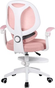 Detská otočná stolička Neoseat JUNI 009 s podnožou — látka, ružová