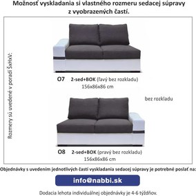 Rohová sedačka U s rozkladom Oregon L - biela / sivá