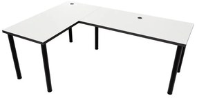 Rohový herný pc stôl Gamer N (biela + čierna) (L). Vlastná spoľahlivá doprava až k Vám domov. 1054969