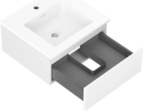 Mexen Orio, kúpeľňová skrinka 50 cm s umývadlom Otis, 1 zásuvka, biela matná, 91A10-05023-1-BF01-W18M01