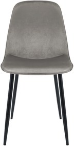 Sada 4 ks jedálenských stoličiek Maryam zamat - svetlosivá