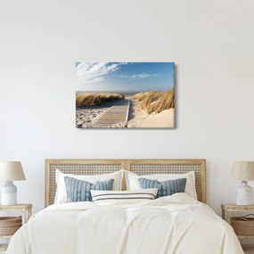 Obraz - Piesočná pláž na ostrove Langeoog, Nemecko (90x60 cm)