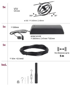 Paulmann 94440 - SADA 5xGU5,3/10W Bodové svietidlo CARDAN 230V čierna