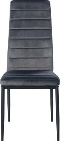 Jedálenská stolička Mayfair - zamat - Sivá