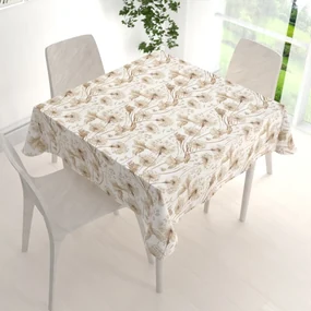 Biante Bavlnený štvorcový obrus Sandra SA-518 Jesenné púpavy na bielom 130x130 cm