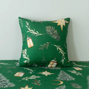 Obliečka na vankúš z mikrovlákna GREEN CHRISTMAS 45x45 cm, zelený