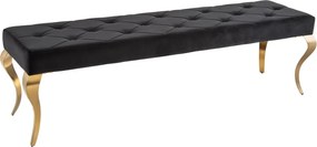 Dizajnová lavica Rococo 172 cm čierna / zlatá