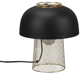 Stolová lampa Punch, čierna/mosadz, Ø 25 cm