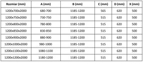 Mexen Velar, sprchový kút s posuvnými dverami 120(dvere) x 70(stena) cm, 8mm číre sklo, čierna matná, 871-120-070-01-70