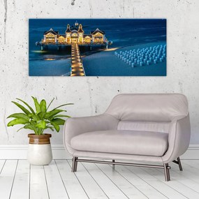 Obraz - hotel na pláži (120x50 cm)