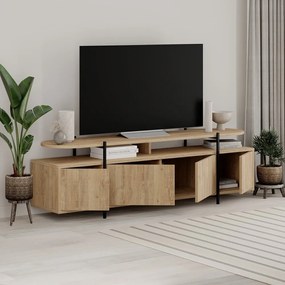 TV stolík v dekore duba v prírodnej farbe 160x48 cm Hinoa – Marckeric