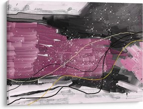 Obraz - Ružovo-čierna abstrakcia (70x50 cm)