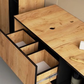 Skrinka pod umývadlo VAMI W90 2SZ dub craft / čierna