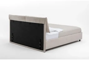Béžová čalúnená dvojlôžková posteľ s úložným priestorom s matracom/s roštom 160x200 cm Myra Pillow – Bonami Selection