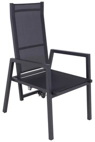 Sivá kovová záhradná stolička Sintra – Garden Pleasure