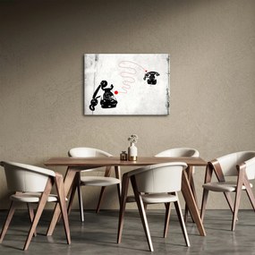 Obraz - Kresba telefónu na štýl Banksyho (70x50 cm)