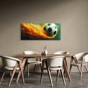 Obraz - Futbalová lopta v lete (120x50 cm)