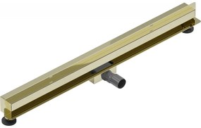 Mexen Flat nerezový sprchový žľab na stenu 90 cm vzor 2v1, zlatá, 1530090