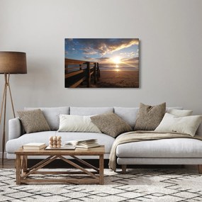 Obraz móla, pláže a more (90x60 cm)