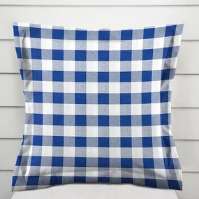 Biante Dekoračná obliečka na vankúš s lemom Rebeka RE-007 Modro-biela kocka veľká 45 x 45 cm
