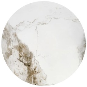 Konferenční stolek CECILIA 73 cm bílý mramor/šedý/zlatý