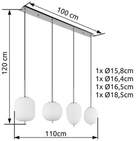 Globo 15345-4NO - Luster na lanku BLACKY I 4xE14/40W/230V