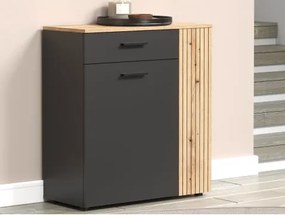 Univerzálna skrinka/botník Esteban, antracit/dub evoke%