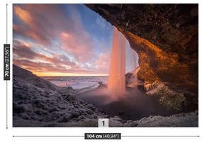 Fototapeta Vliesová Jaskyňa vodopád 416x254 cm