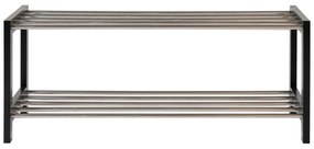 Čierna polička na topánky z topoľového dreva Padova - House Nordic