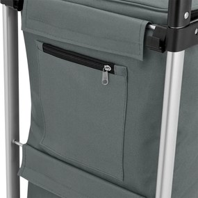 Nákupný vozík 3 v 1 – objem 56 l, sivý