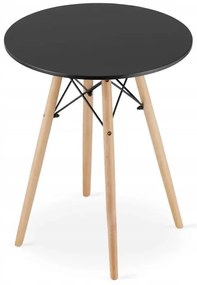 Jedálenská zostava TODI 60cm okrúhly stolový set čierny + 2 stoličky MARK čierne