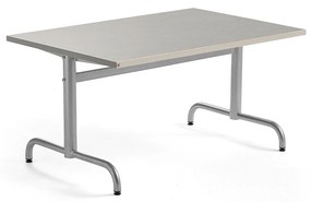 Stôl PLURAL, 1200x800x600 mm, linoleum - šedá, strieborná