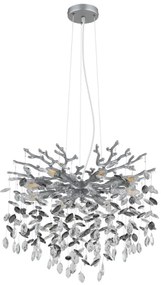 Globo 64138H1S - Luster na lanku QUEENA 8xE14/40W/230V, strieborný