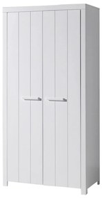 Biela šatníková skriňa Vipack Erik, 205 × 57 × 99 cm