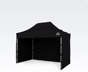 BRIMO Nožnicový párty stan EXCLUSIVE ALU 2x3 m s 3 stenami čierny