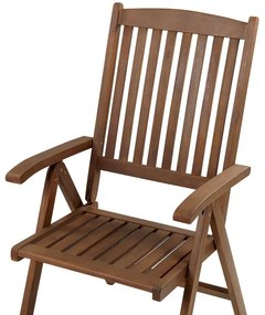 Záhradná skladacia stolička z akáciového dreva tmavé drevo AMANTEA Beliani