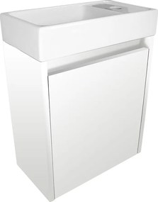 Comodo Kúpeľňová skrinka závesná s keramickým umývadlom Marta 40 White P/L