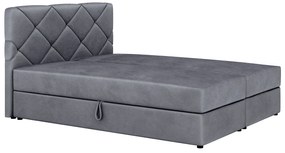 Manželská posteľ Boxspring 140x200 cm Karum (tmavosivá) (s roštom a matracom). Akcia -20%. Vlastná spoľahlivá doprava až k Vám domov. 1007774