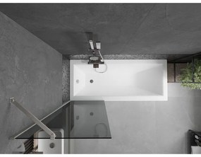 Mexen Next, 1-krídlová vaňová zástena 60 x 150 cm, 6mm šedé sklo, oceľová, 895-060-000-00-40-97