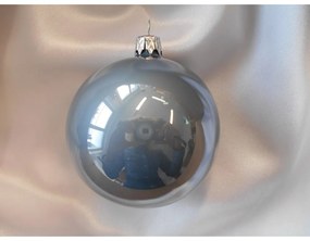 Vianočné gule 10 cm - porcelán SET/4ks - sv.modrá lesklá