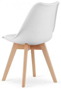 Set dvoch jedálenských stoličiek MARK - biele (hnedé nohy) 2ks